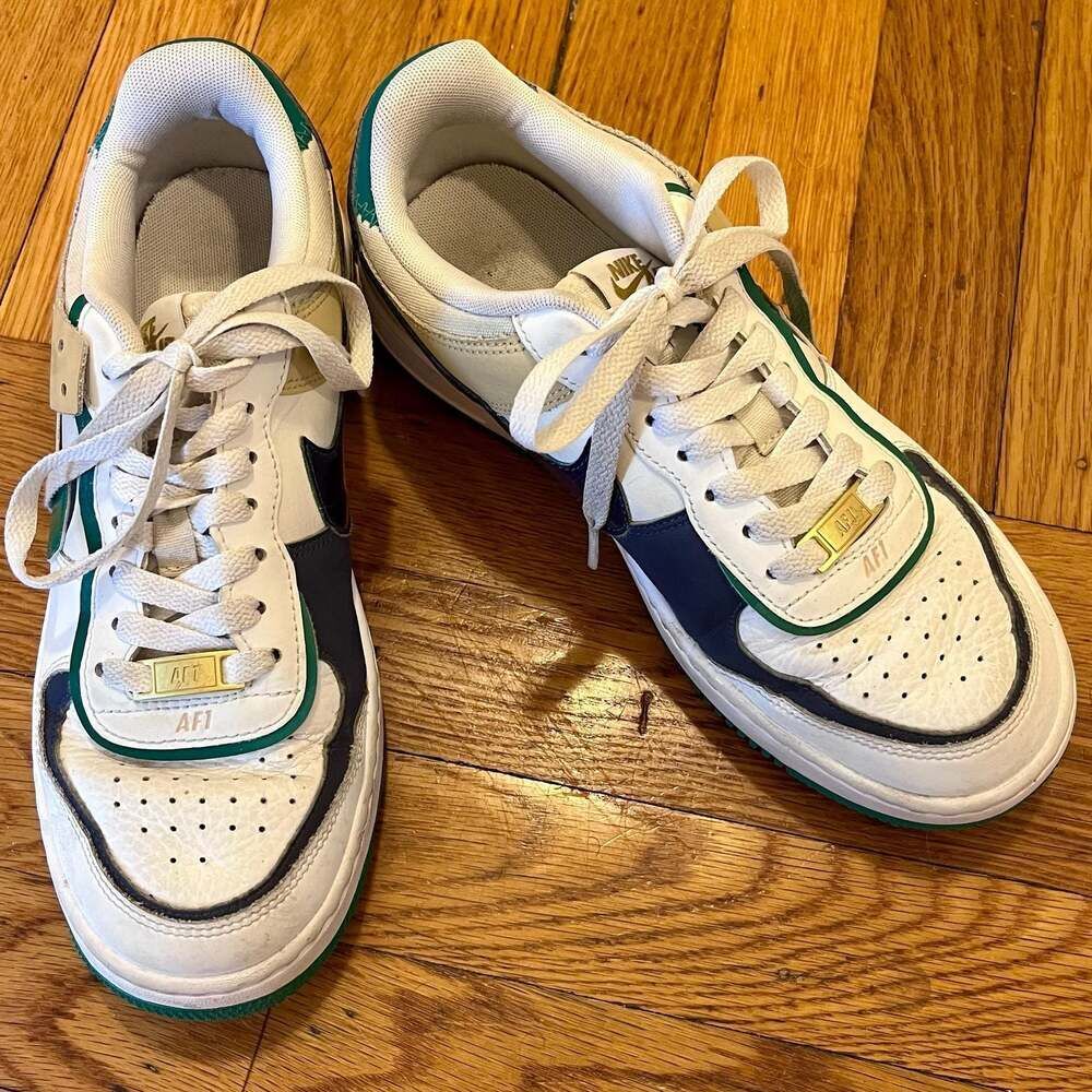 Nike Women's Air Force 1 Shadow Malachite/Midnight Navy Sneakers DZ1847-102 Sz 8